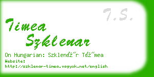 timea szklenar business card